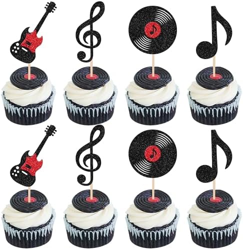 ZHUOWEISM 24PCS Music Notes Cupcake Toppers 1