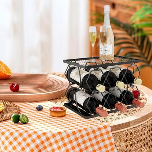 Modern Foldable Wine Rack for 6 Bottles