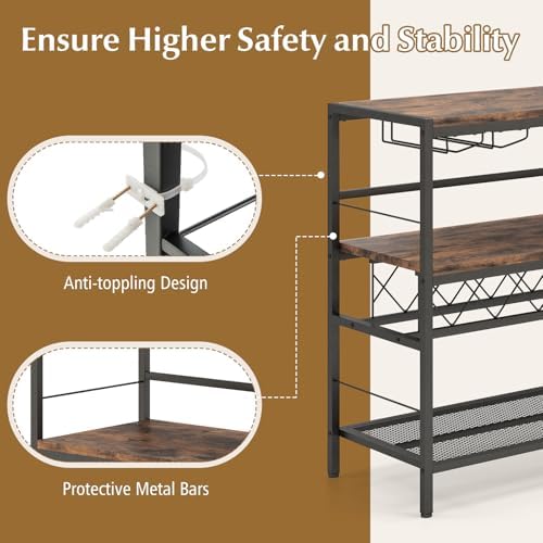 Giantex 4-Tier Wine Rack Table 7-Bottle Storage