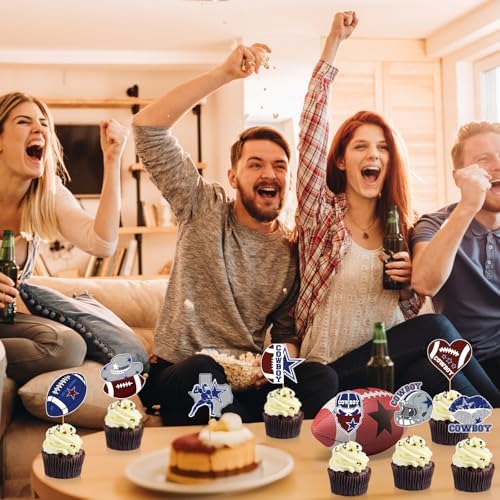 Cowboy Football Cupcake Topper Set 24 Pcs