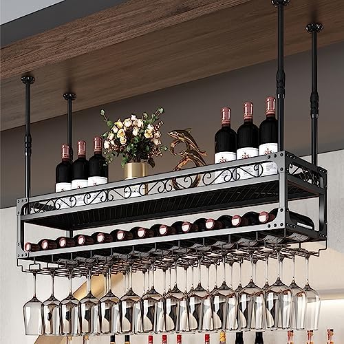 SDdPulse Ceiling Wine Glass Rack Adjustable Height and Width