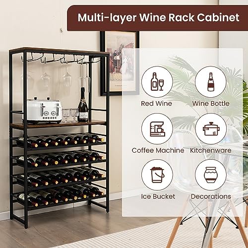 LOKO 4-Tier Freestanding Wine Rack with 32 Bottle Capacity