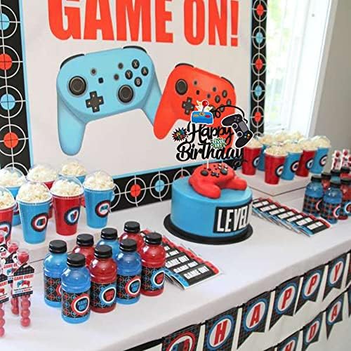 ZHUOWEISM Video Game Cake Topper Glitter GamePad Birthday Decoration