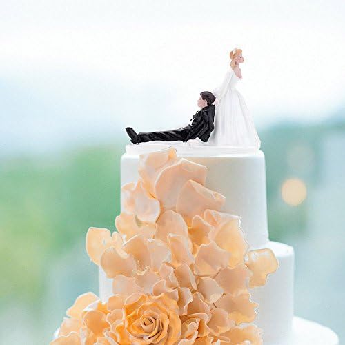 Anself Synthetic Resin Groom Bride Wedding Cake Topper