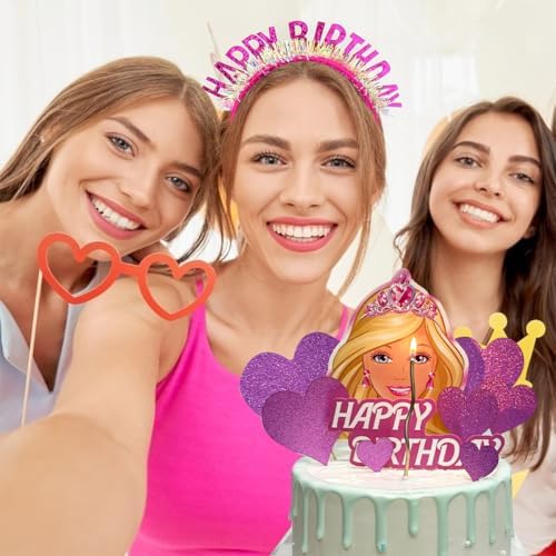 QUEXIAOKANG Girl Cake Topper Set 12 Pcs