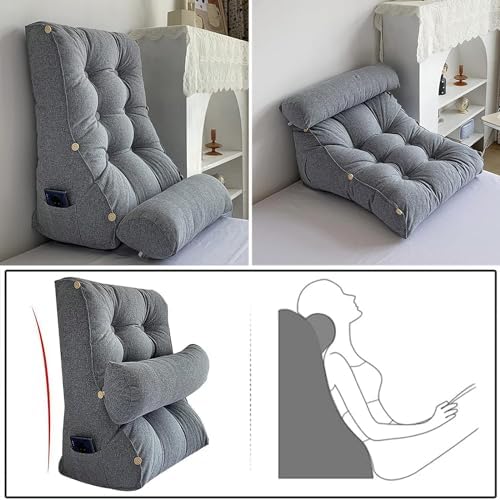 COZMAX Reading Pillow with Storage Pocket and Adjustable Backrest