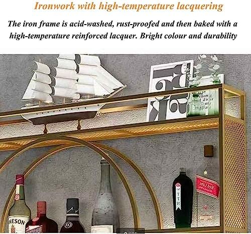 Wall-Mounted Wine Rack with Glass Holder Gold Finish