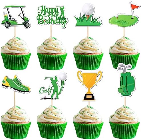 ZHUOWEISM 32PCS Golf Trophy Cupcake Toppers