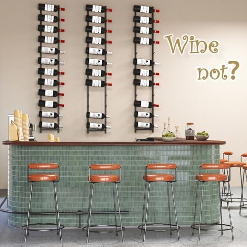 GOFLAME Wall-Mounted Wine Rack for 12 Bottles Black 1