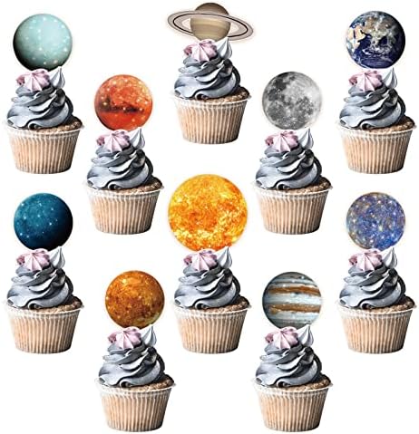 Sabary 50 Pcs Space Cupcake Toppers Set 1