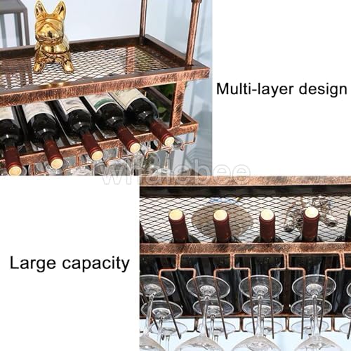 Whalebee Wall-Mounted Wine Rack Black Bronze