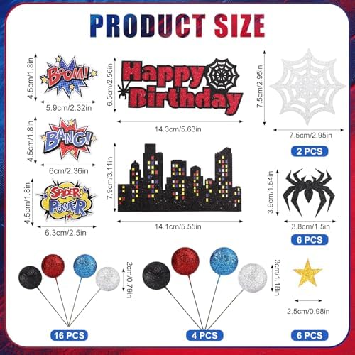 Gosknor 38pcs Spider Cake Toppers Decorations