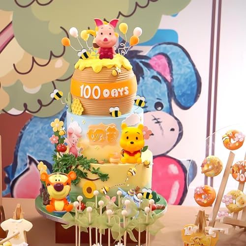 Newmemo Winnie Cake Toppers 12Pcs Birthday Decorations
