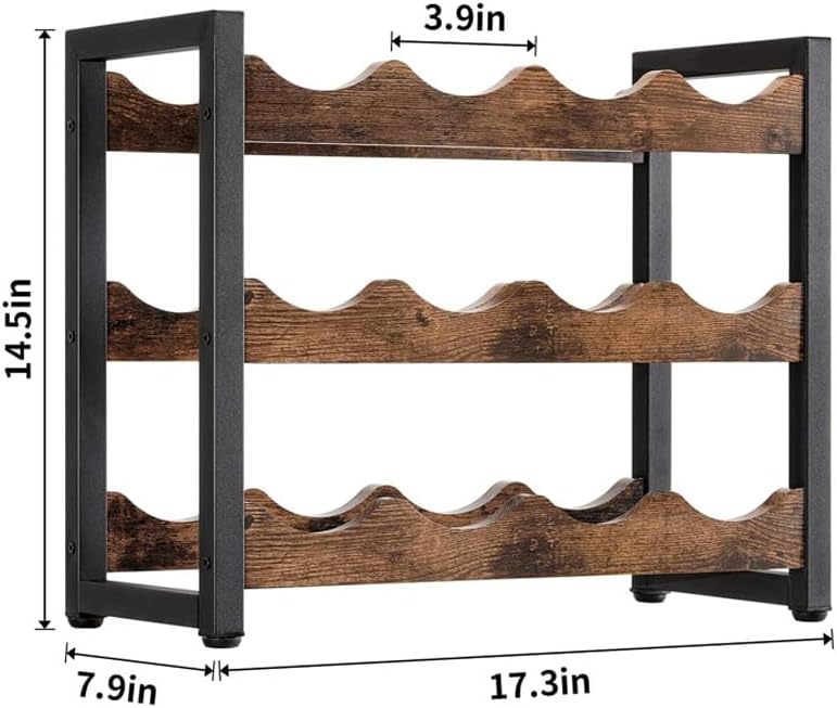 Fancial 3-Layer Freestanding Wine Rack with 12 Bottle Capacity