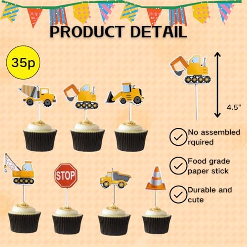 ALISSAR 35-Pack Non-Edible Cupcake Toppers