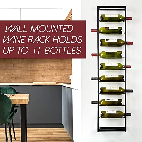 YANGSHUO Wall-Mounted Wine Rack for 10 Bottles - 4ft Vertical Organizer