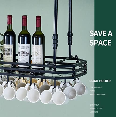 DASHADAO Ceiling Wine Glass Rack Bronze Adjustable 80x35cm