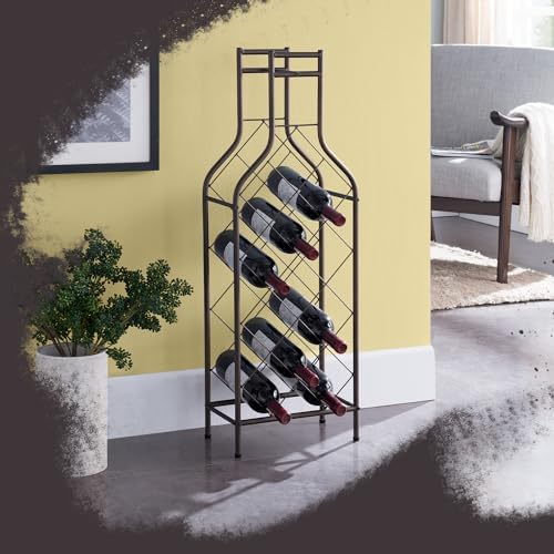Kings Brand 12-Bottle Freestanding Metal Wine Rack Pewter