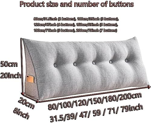 COZMAX Triangular Reading Headboard Pillow with Zipper Cover