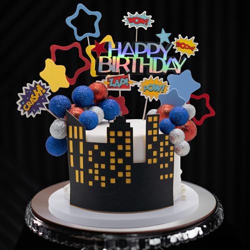 51PCS Superhero Birthday Cake Toppers