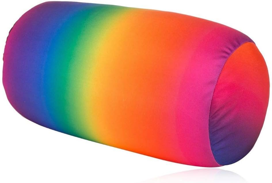 Focustree Squish Microbead Pillow - Rainbow Travel Neck Lumbar Support