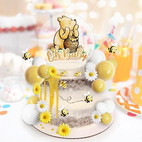 Winnie Bear Baby Shower Cake Topper Set