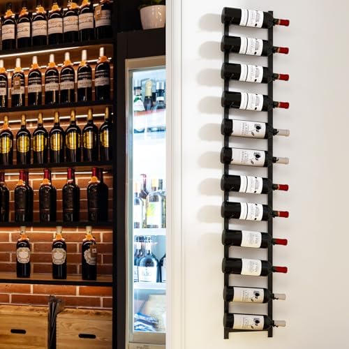 GOFLAME Wall-Mounted Wine Rack for 12 Bottles Black 1