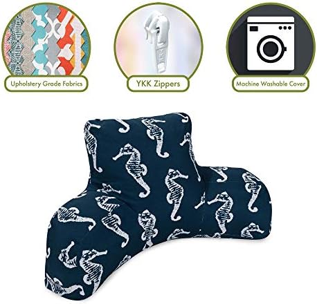 Majestic Home Goods Sea Horse Reading Pillow Navy