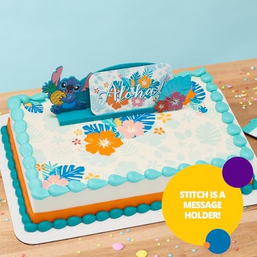 Disneys Stitch Aloha Cake Topper - Personalizable Decoration Set