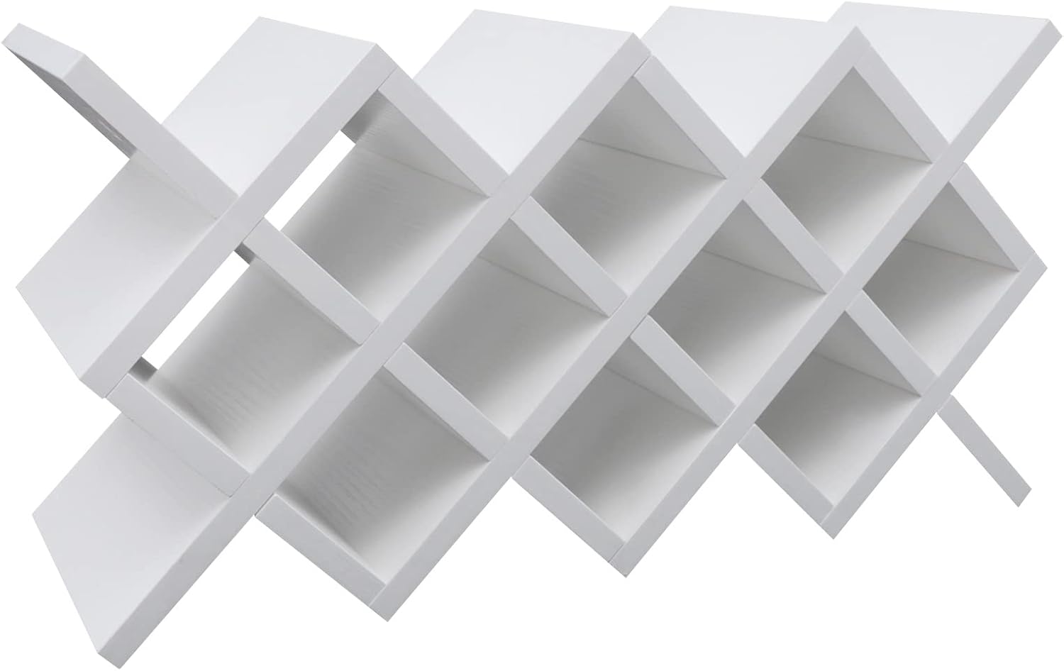 White Wall-Mounted Wine Rack with 10 Compartments