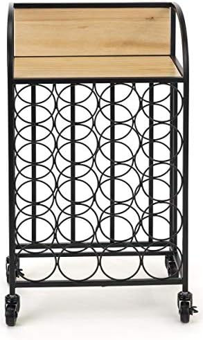 Displays2go Rolling Wine Rack - 20 Bottle Capacity