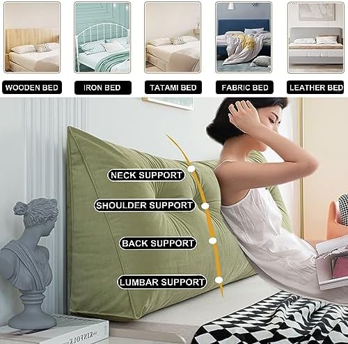 ZZYK Triangle Headboard Pillow Queen 59 Inches Green
