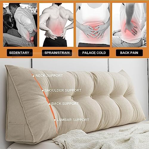 Triangle Headboard Pillow for Reading and Back Support