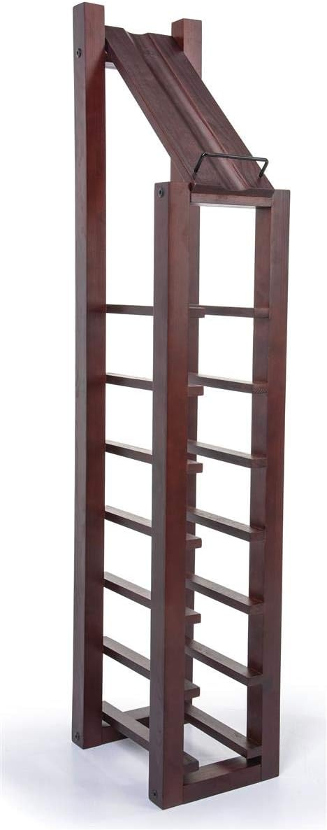 Displays2go Wine Rack Holds 8 Bottles - Mahogany