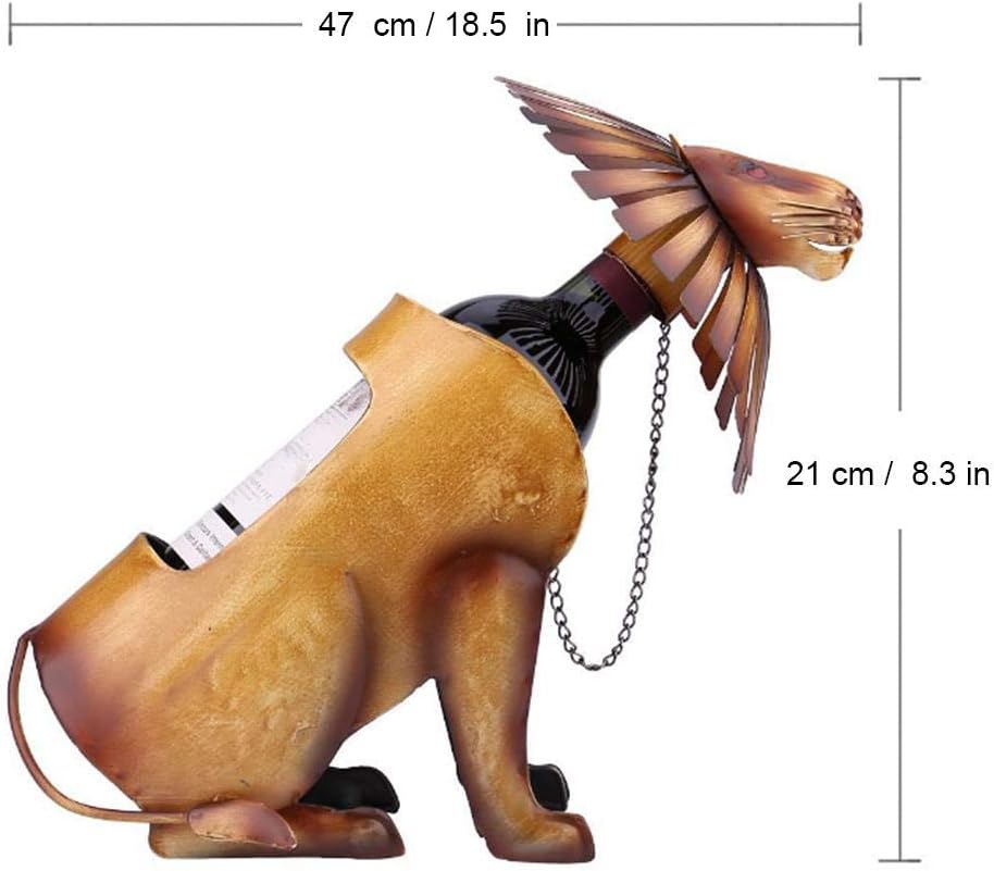 Haofy Lion Shaped Wine Rack Gold Home Decor