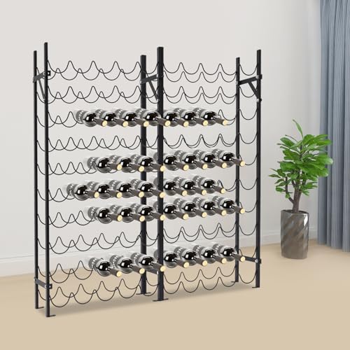 HOLMZCED 10-Tier Freestanding Wine Rack Black 1