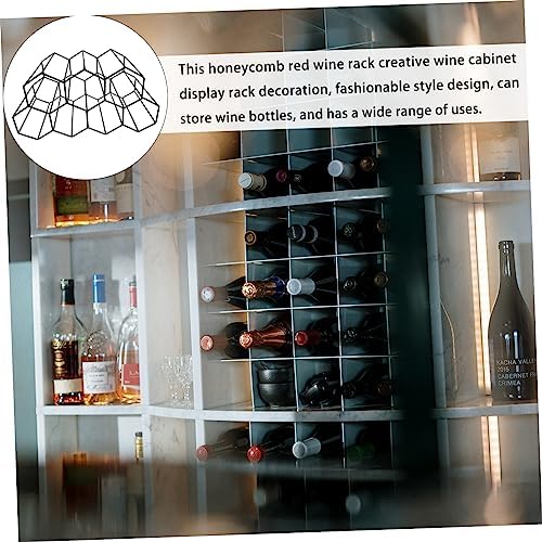 Levemolo 7Holes Iron Wine Display Stand with Honeycomb Design
