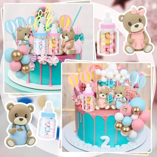 47 PCS Bear Cake Toppers for Gender Reveal Party
