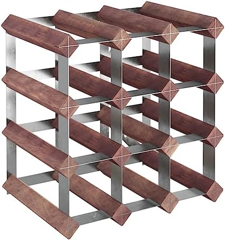 YAFF 12-Bottle Brown Solid Wood Wine Rack