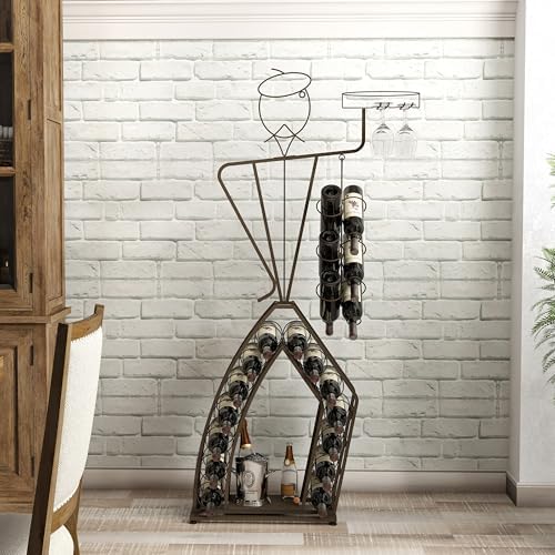 Unique Design Freestanding Wine Rack with Storage
