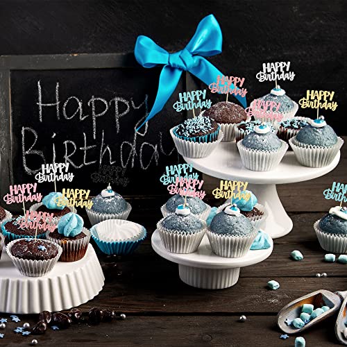 Gyufise 24Pcs Happy Birthday Cupcake Toppers