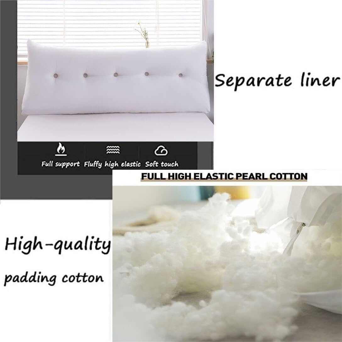 Removable Washable Wedge Headboard Pillow in Ivory White