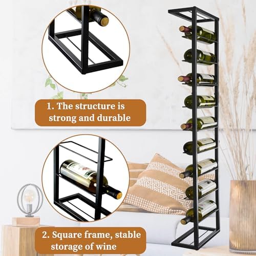 FLstudio Wall Wine Rack 10 Bottle Holder Organizer Display