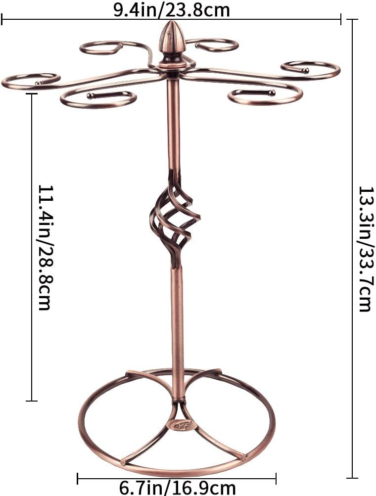 QPIX DIGITAL Wine Glass Rack Bronze 6 Hooks Elegant Storage 1