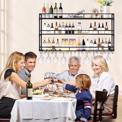 RAJYQODIS Wall Mounted Wine Rack 3 Tiers