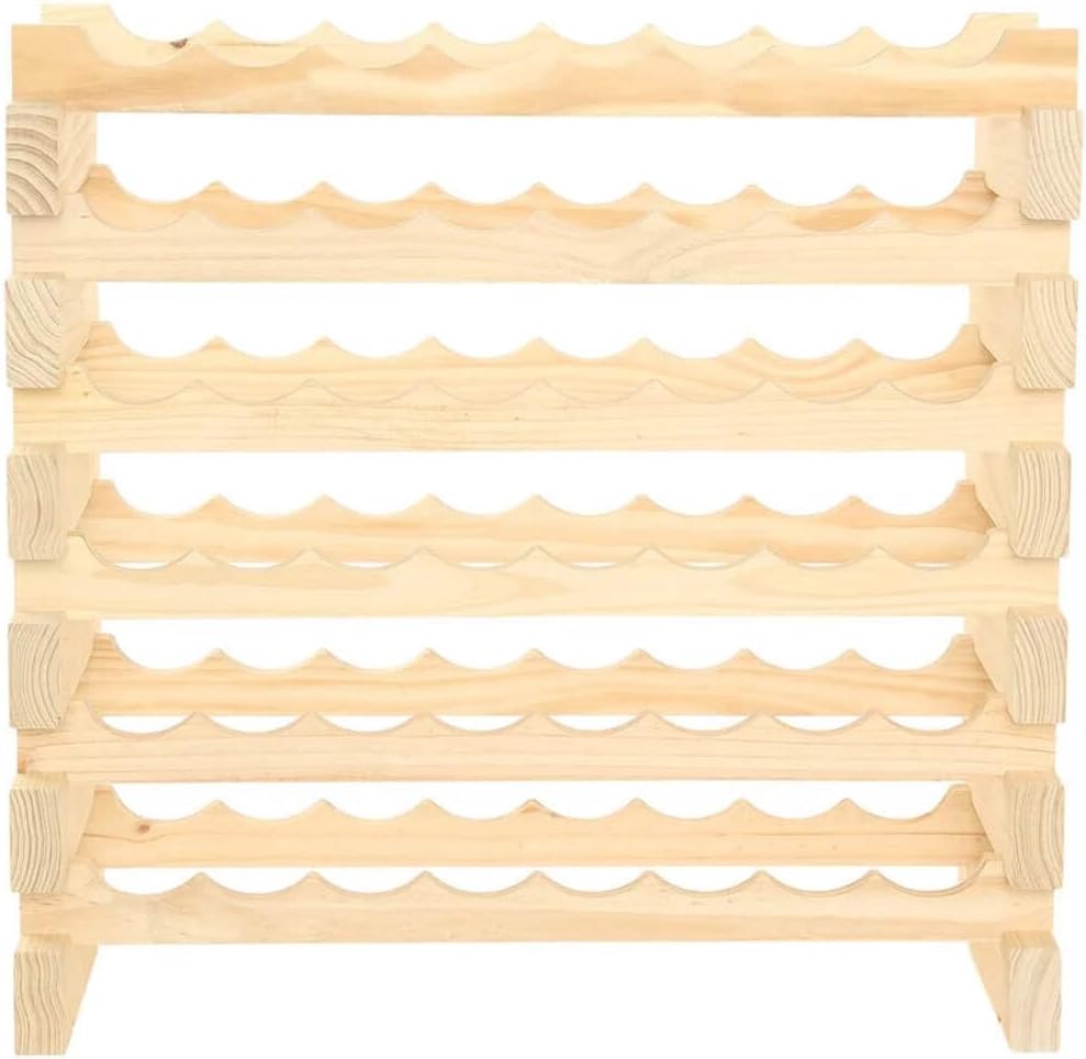 48 Bottle Wine Rack with Dark Stain Finish