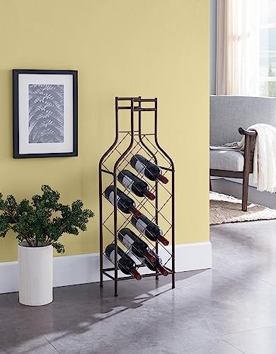 Kings Brand 12-Bottle Freestanding Metal Wine Rack Pewter