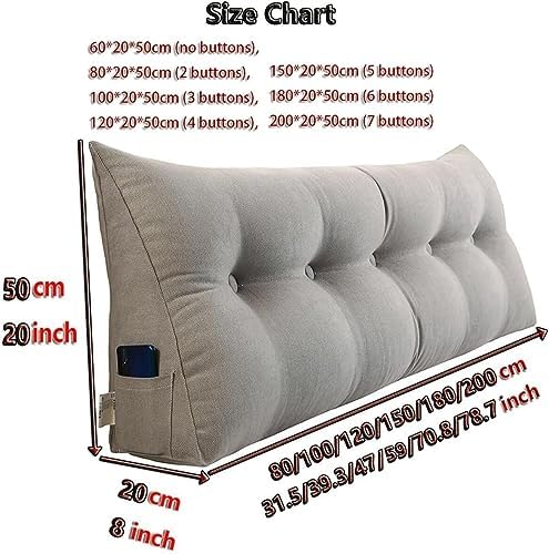 COZMAX Queen Triangular Back Support Pillow with Removable Velvet Cover