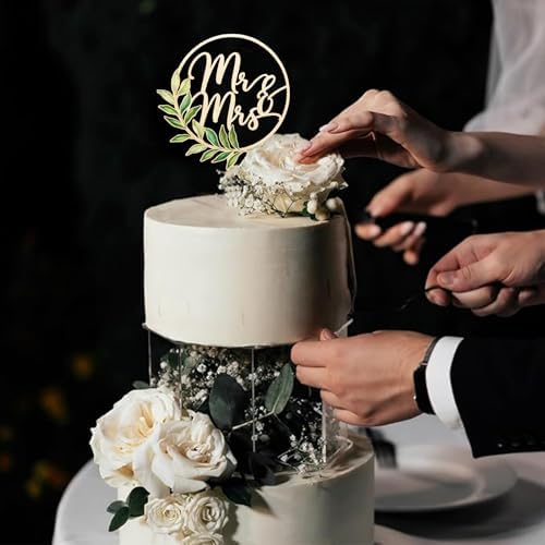 Rustic Wooden Mr and Mrs Cake Topper - Eco-Friendly