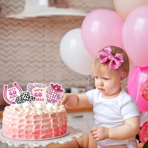 Yoomod 36PCS Pink Cowgirl Cupcake Toppers